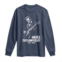America 250th Anniversary Abraham Lincoln Rock Star Long Sleeve Shirt Funny Electric Guitar Player 1776 to 2026 Semiquincentennial