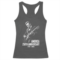 America 250th Anniversary Abraham Lincoln Rock Star Racerback Tank Top Funny Electric Guitar Player 1776 to 2026 Semiquincentennial