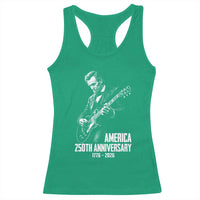 America 250th Anniversary Abraham Lincoln Rock Star Racerback Tank Top Funny Electric Guitar Player 1776 to 2026 Semiquincentennial