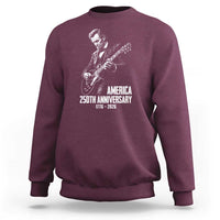 America 250th Anniversary Abraham Lincoln Rock Star Sweatshirt Funny Electric Guitar Player 1776 to 2026 Semiquincentennial