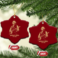 America's 250th George Washington Rock Star Ceramic Ornament Funny Electric Guitar Player Vintage 1776 to 2026 Semiquincentennial