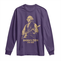 America's 250th George Washington Rock Star Long Sleeve Shirt Funny Electric Guitar Player Vintage 1776 to 2026 Semiquincentennial