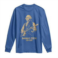 America's 250th George Washington Rock Star Long Sleeve Shirt Funny Electric Guitar Player Vintage 1776 to 2026 Semiquincentennial