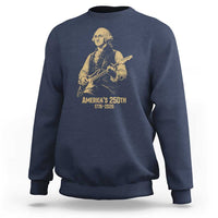 America's 250th George Washington Rock Star Sweatshirt Funny Electric Guitar Player Vintage 1776 to 2026 Semiquincentennial