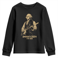America's 250th George Washington Rock Star Youth Sweatshirt Funny Electric Guitar Player Vintage 1776 to 2026 Semiquincentennial