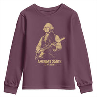 America's 250th George Washington Rock Star Youth Sweatshirt Funny Electric Guitar Player Vintage 1776 to 2026 Semiquincentennial