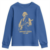 America's 250th George Washington Rock Star Youth Sweatshirt Funny Electric Guitar Player Vintage 1776 to 2026 Semiquincentennial