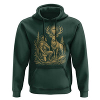 Saint Hubert Patron Saint of Hunters Vintage Woodcut Hoodie Catholic Faith and Hunting Heritage Gift
