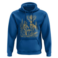 Saint Hubert Patron Saint of Hunters Vintage Woodcut Hoodie Catholic Faith and Hunting Heritage Gift