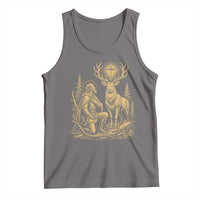 Saint Hubert Patron Saint of Hunters Vintage Woodcut Tank Top Catholic Faith and Hunting Heritage Gift