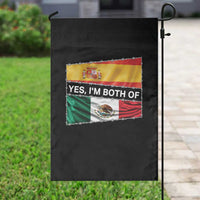 Spain Mexico Heritage Pride Garden Flag Yes I'm Both Identity Roots for Hispanics Latinos - Wonder Print Shop