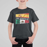 Spain Mexico Heritage Pride T Shirt For Kid Yes I'm Both Identity Roots for Hispanics Latinos - Wonder Print Shop