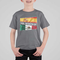 Spain Mexico Heritage Pride T Shirt For Kid Yes I'm Both Identity Roots for Hispanics Latinos - Wonder Print Shop