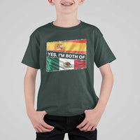 Spain Mexico Heritage Pride T Shirt For Kid Yes I'm Both Identity Roots for Hispanics Latinos - Wonder Print Shop