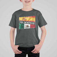 Spain Mexico Heritage Pride T Shirt For Kid Yes I'm Both Identity Roots for Hispanics Latinos - Wonder Print Shop