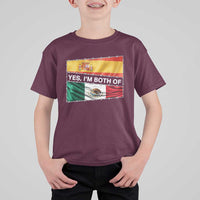 Spain Mexico Heritage Pride T Shirt For Kid Yes I'm Both Identity Roots for Hispanics Latinos - Wonder Print Shop