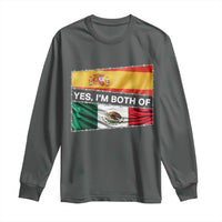 Spain Mexico Heritage Pride Long Sleeve Shirt Yes I'm Both Identity Roots for Hispanics Latinos - Wonder Print Shop