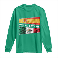 Spain Mexico Heritage Pride Long Sleeve Shirt Yes I'm Both Identity Roots for Hispanics Latinos - Wonder Print Shop