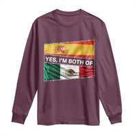 Spain Mexico Heritage Pride Long Sleeve Shirt Yes I'm Both Identity Roots for Hispanics Latinos - Wonder Print Shop