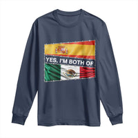 Spain Mexico Heritage Pride Long Sleeve Shirt Yes I'm Both Identity Roots for Hispanics Latinos - Wonder Print Shop