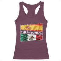 Spain Mexico Heritage Pride Racerback Tank Top Yes I'm Both Identity Roots for Hispanics Latinos - Wonder Print Shop