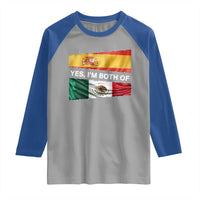 Spain Mexico Heritage Pride Raglan Shirt Yes I'm Both Identity Roots for Hispanics Latinos - Wonder Print Shop