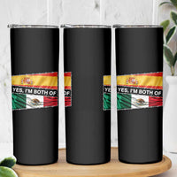 Spain Mexico Heritage Pride Skinny Tumbler Yes I'm Both Identity Roots for Hispanics Latinos - Wonder Print Shop