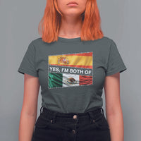 Spain Mexico Heritage Pride T Shirt For Women Yes I'm Both Identity Roots for Hispanics Latinos - Wonder Print Shop