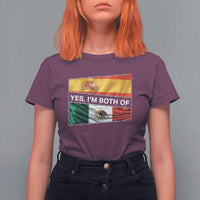 Spain Mexico Heritage Pride T Shirt For Women Yes I'm Both Identity Roots for Hispanics Latinos - Wonder Print Shop