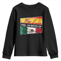 Spain Mexico Heritage Pride Youth Sweatshirt Yes I'm Both Identity Roots for Hispanics Latinos - Wonder Print Shop