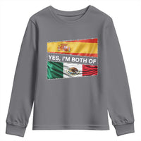 Spain Mexico Heritage Pride Youth Sweatshirt Yes I'm Both Identity Roots for Hispanics Latinos - Wonder Print Shop