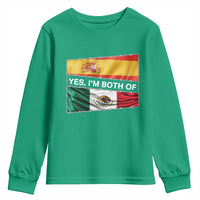 Spain Mexico Heritage Pride Youth Sweatshirt Yes I'm Both Identity Roots for Hispanics Latinos - Wonder Print Shop