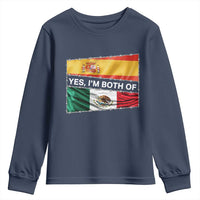 Spain Mexico Heritage Pride Youth Sweatshirt Yes I'm Both Identity Roots for Hispanics Latinos - Wonder Print Shop