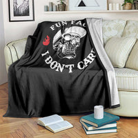 Fun Fact I Don’t Care Skull Throw Blanket Edgy Sarcastic Attitude - Wonder Print Shop