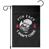 Fun Fact I Don’t Care Skull Garden Flag Edgy Sarcastic Attitude - Wonder Print Shop