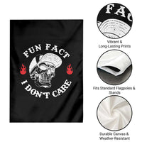 Fun Fact I Don’t Care Skull Garden Flag Edgy Sarcastic Attitude - Wonder Print Shop