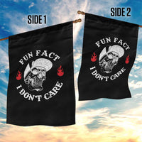 Fun Fact I Don’t Care Skull Garden Flag Edgy Sarcastic Attitude - Wonder Print Shop