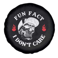 Fun Fact I Don’t Care Skull Spare Tire Cover Edgy Sarcastic Attitude - Wonder Print Shop