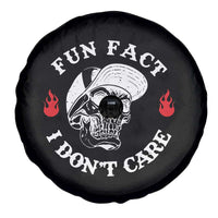 Fun Fact I Don’t Care Skull Spare Tire Cover Edgy Sarcastic Attitude - Wonder Print Shop