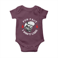 Fun Fact I Don’t Care Skull Baby Onesie Edgy Sarcastic Attitude - Wonder Print Shop