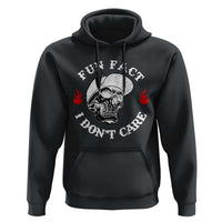Fun Fact I Don’t Care Skull Hoodie Edgy Sarcastic Attitude - Wonder Print Shop