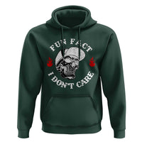 Fun Fact I Don’t Care Skull Hoodie Edgy Sarcastic Attitude - Wonder Print Shop