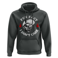 Fun Fact I Don’t Care Skull Hoodie Edgy Sarcastic Attitude - Wonder Print Shop