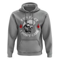 Fun Fact I Don’t Care Skull Hoodie Edgy Sarcastic Attitude - Wonder Print Shop