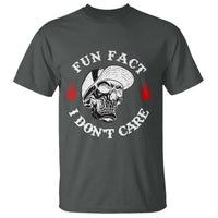 Fun Fact I Don’t Care Skull T Shirt Edgy Sarcastic Attitude - Wonder Print Shop