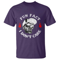 Fun Fact I Don’t Care Skull T Shirt Edgy Sarcastic Attitude - Wonder Print Shop