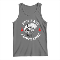 Fun Fact I Don’t Care Skull Tank Top Edgy Sarcastic Attitude - Wonder Print Shop
