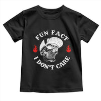Fun Fact I Don’t Care Skull Toddler T Shirt Edgy Sarcastic Attitude - Wonder Print Shop