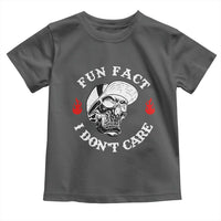 Fun Fact I Don’t Care Skull Toddler T Shirt Edgy Sarcastic Attitude - Wonder Print Shop