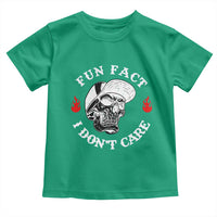 Fun Fact I Don’t Care Skull Toddler T Shirt Edgy Sarcastic Attitude - Wonder Print Shop